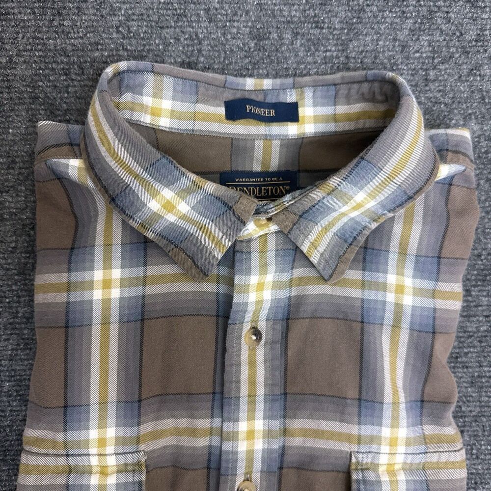 Pendleton Pioneer Shirt Mens XL Plaid Western Grunge Button Up Cowboy - Picture 3 of 8